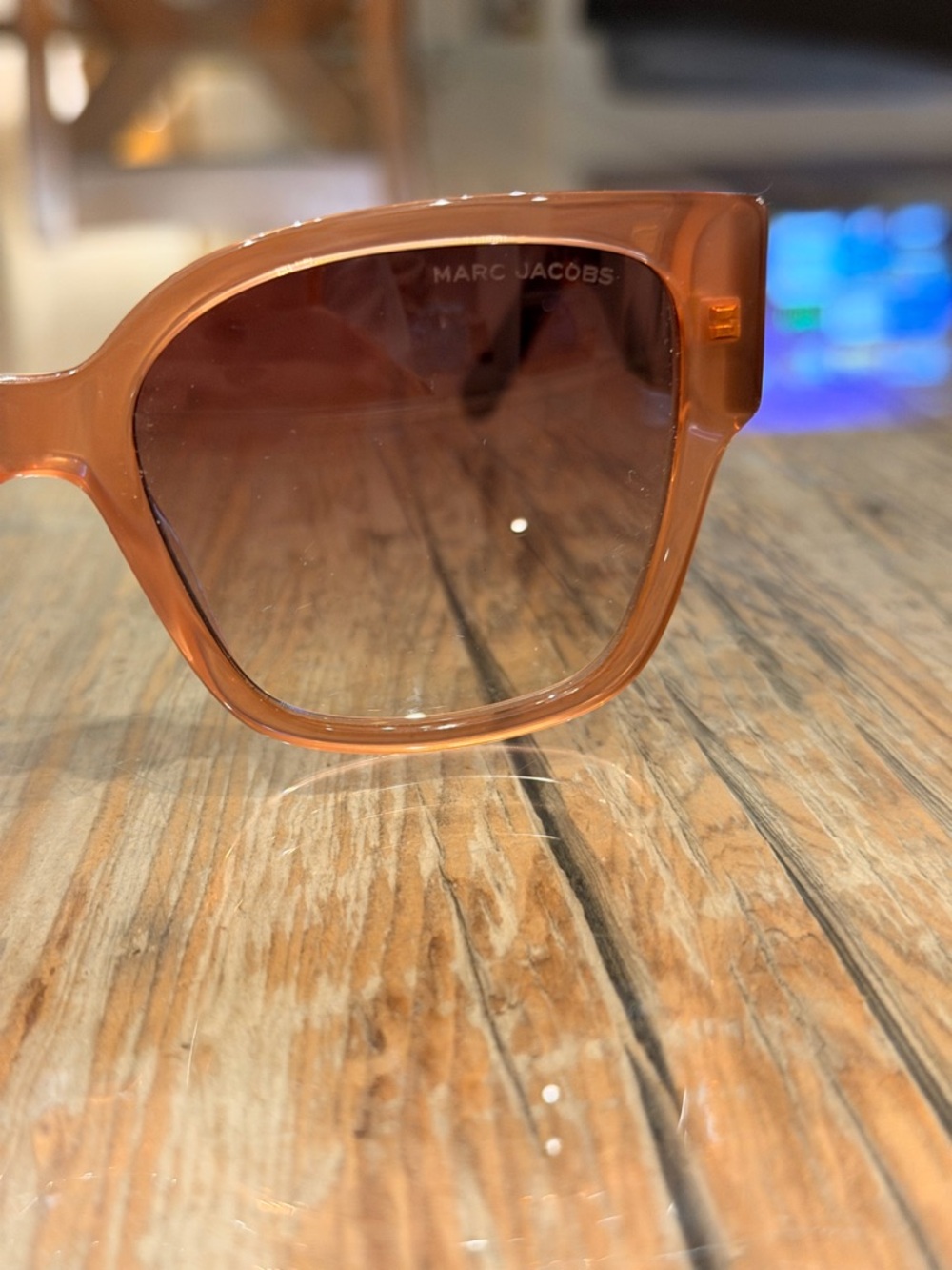 Marc Jacobs Oversized Square Sunglasses in Translucent Pink-Brown - Picture 2 of 11